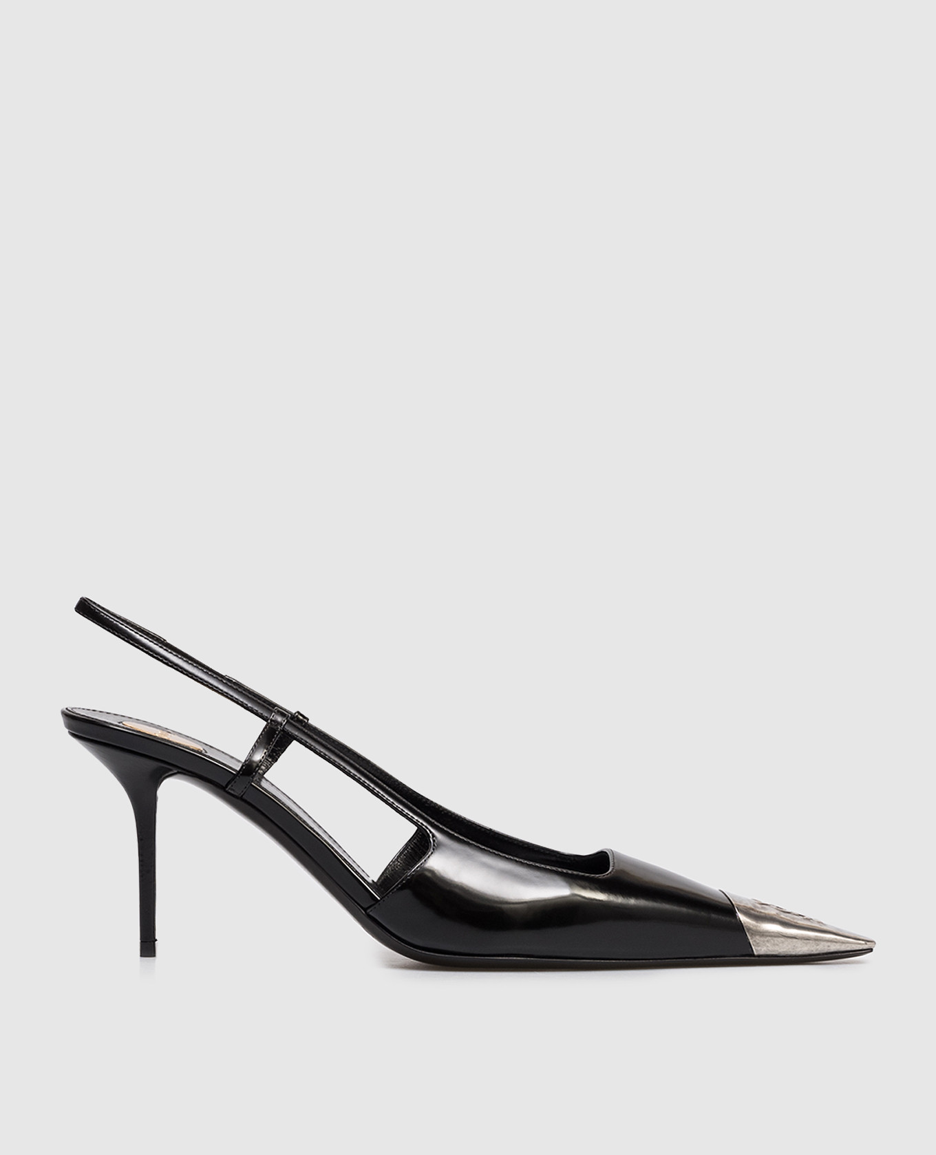 

JEANNE black leather slingbacks Saint Laurent