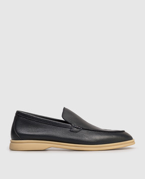 Lanciotti De Verzi Blue leather loafers FELIXVITELLOPEGGY