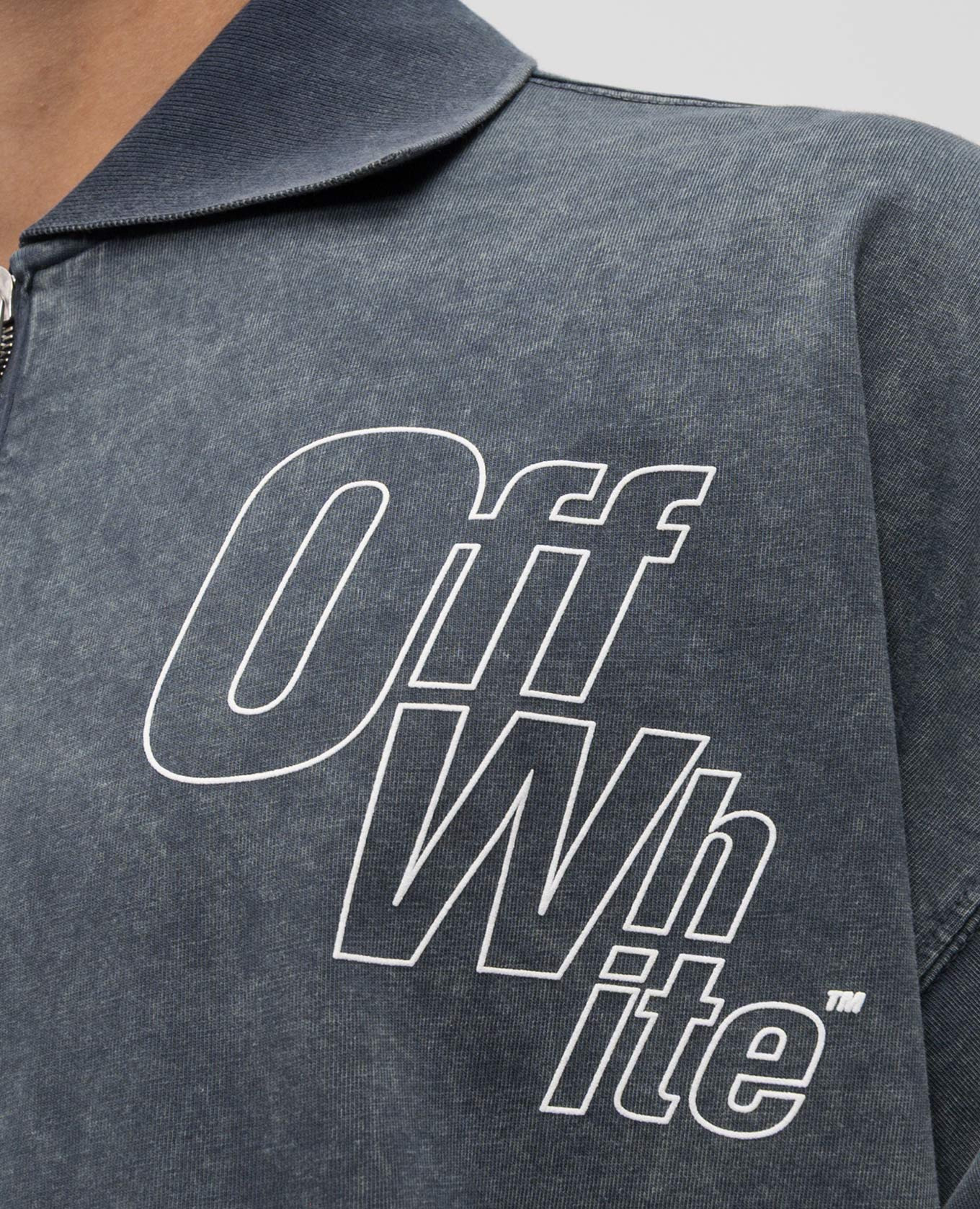 Blue long-sleeved polo shirt with logo Off-White 5