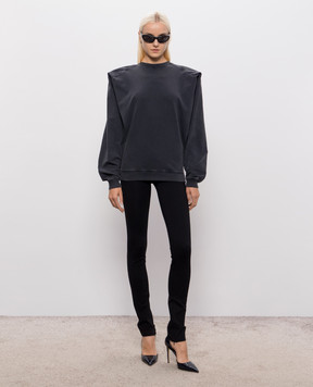 Thierry Mugler Dark gray sweatshirt with accent shoulders 26F3TS01306032