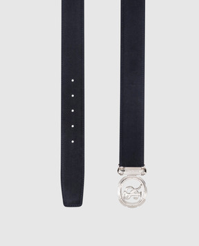 Stefano Ricci Blue suede belt with logo N381SDC527P