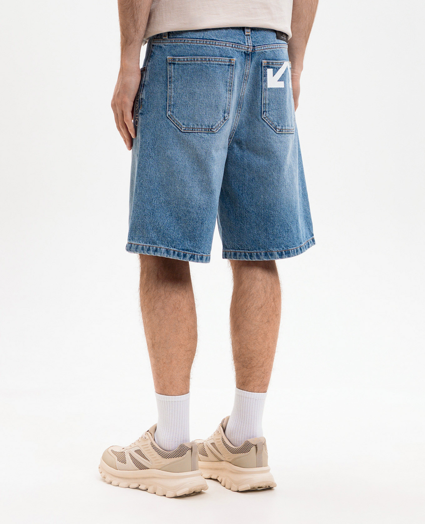 

Blue denim shorts with Half Arrow logo Off-White
