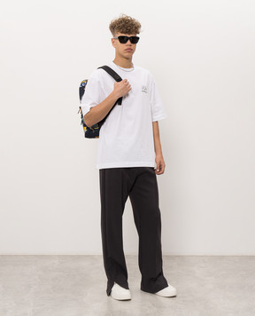 Off-White White T-shirt with logo and emblem print 44MAA120F26J01E