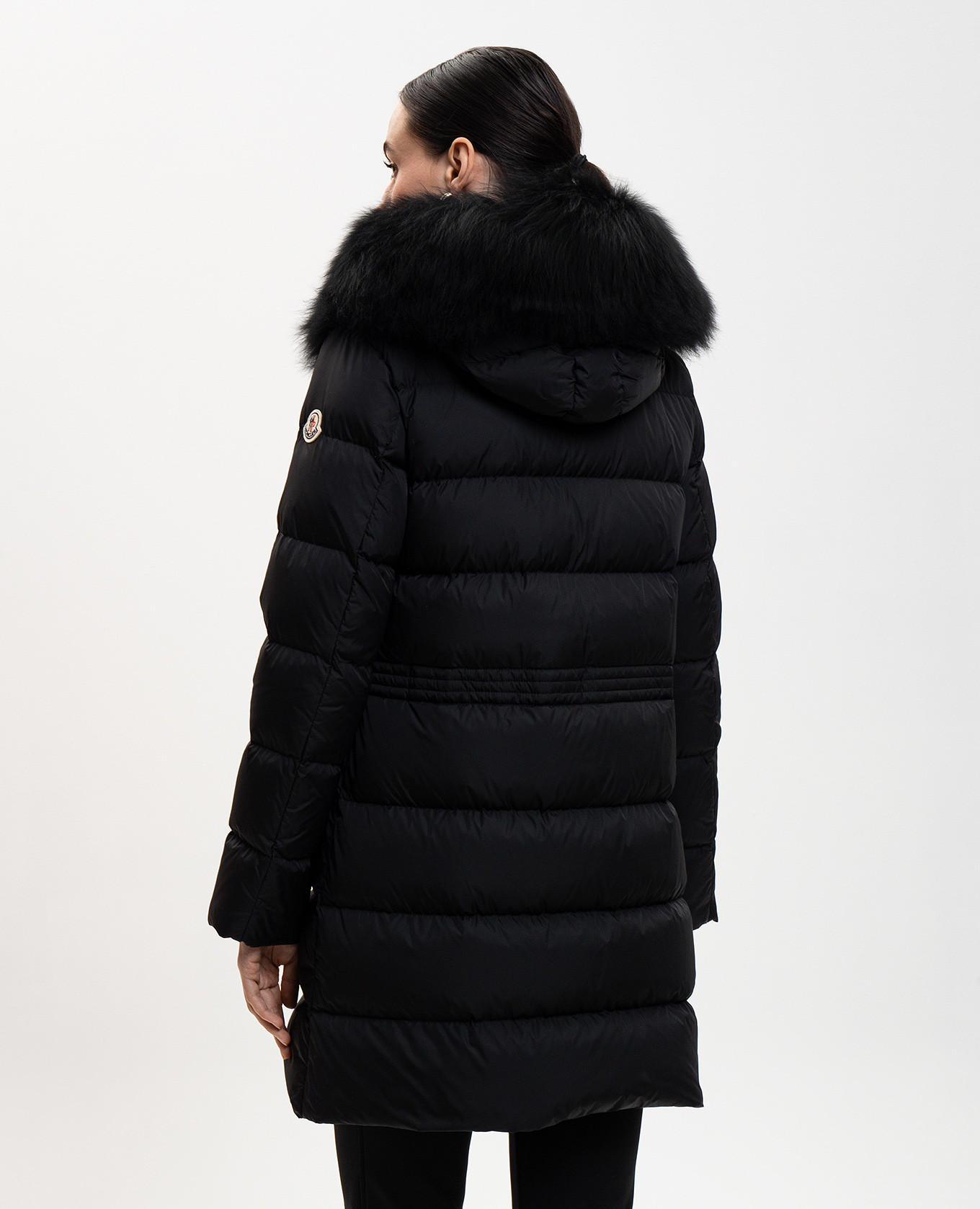 

Aphroti black down jacket with fur Moncler