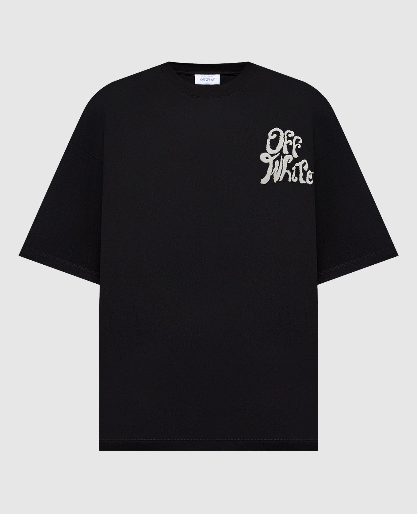 Black t-shirt with logo print