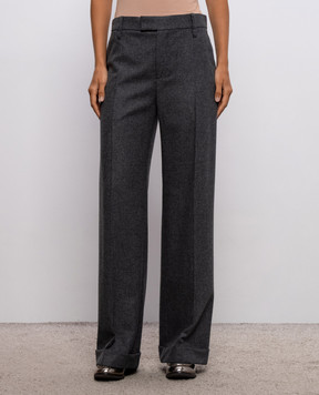 Brunello Cucinelli Grey wool and cashmere trousers MB162P8492