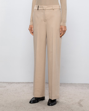 Peserico Beige wool and cashmere pants P0404406718