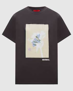 Max & Co Gnuno grey T-shirt with textured logo MCOOGNUNO