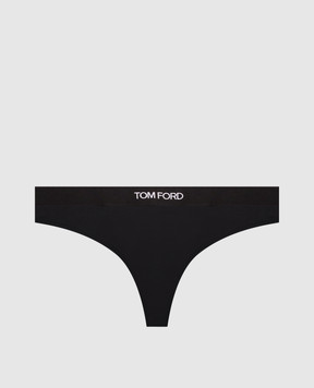 Tom Ford Black thong panties with contrast logo KNJ009JEX011