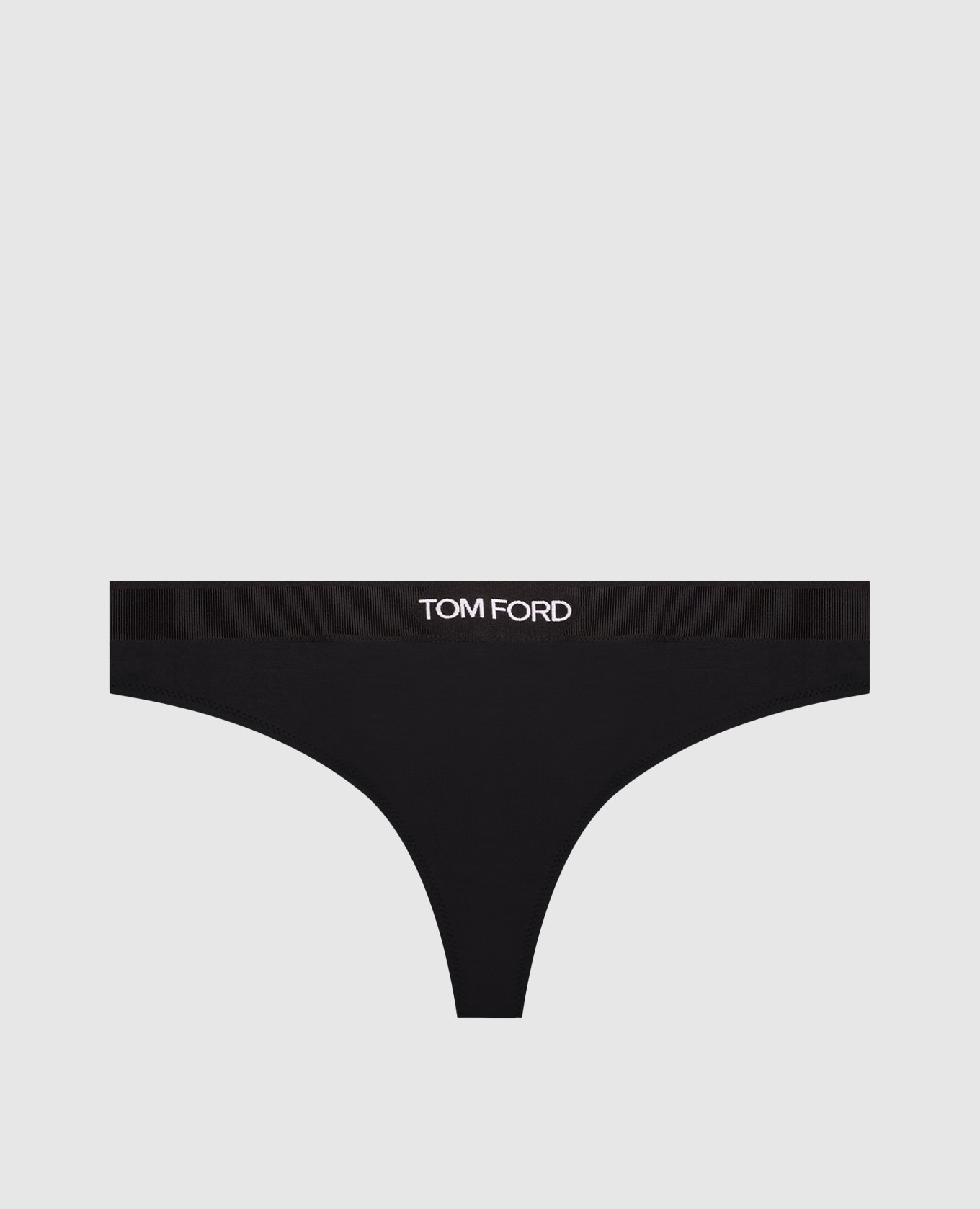 Black thong panties with contrast logo