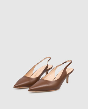 Babe Pay Pls Brown leather slingbacks 215604KO