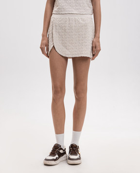 Off-White Beige logo pattern mini skirt 2SS00714A