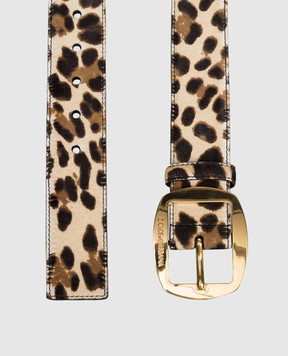 Dolce&Gabbana Beige leopard print napped leather belt BE4609AV769