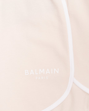 Balmain Children's beige shorts with logo BY6A19Z3277610
