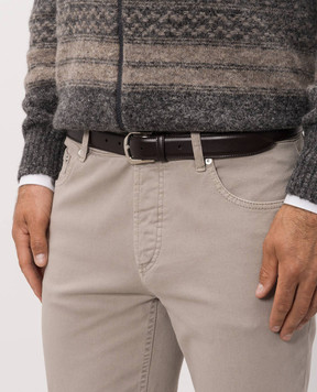 Brunello Cucinelli Brown leather belt MAUNX346