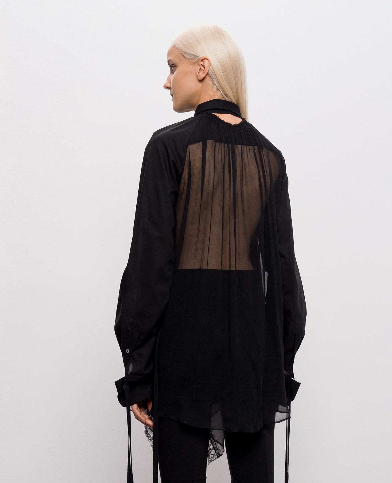Black Sini blouse with silk Ann Demeulemeester 4