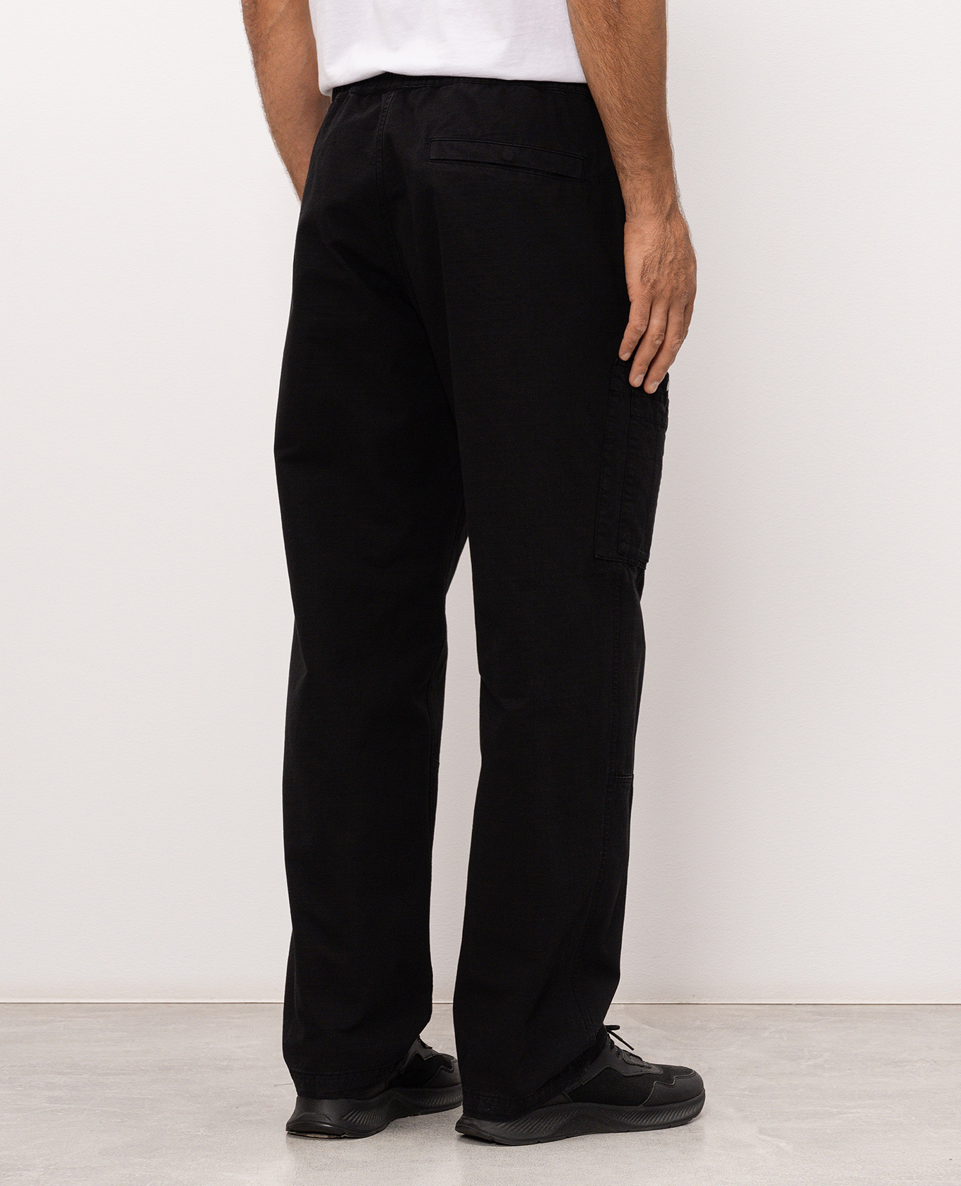 Black cargo pants with logo patch Stone Island 4