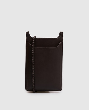 Yves Salomon Brown leather phone case 26EAA205XXAPXX
