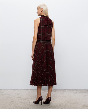 Max Mara VISTA burgundy check dress MSTVISTA