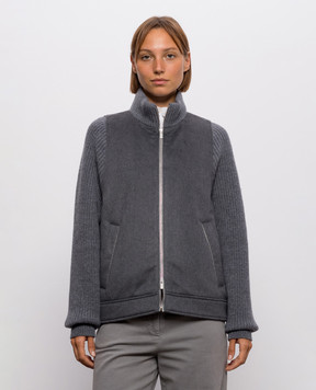 Peserico Gray wool jacket with monil chain A21107A8846
