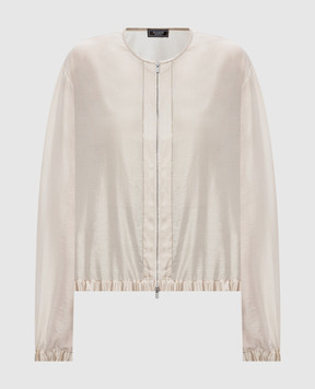 Peserico Beige jacket with monil chain E210568867A