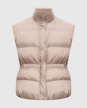 Brunello Cucinelli Beige down vest with monil chain MD5987612P
