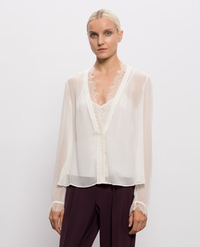 Twinset Ivory blouse with lace 262AP2282