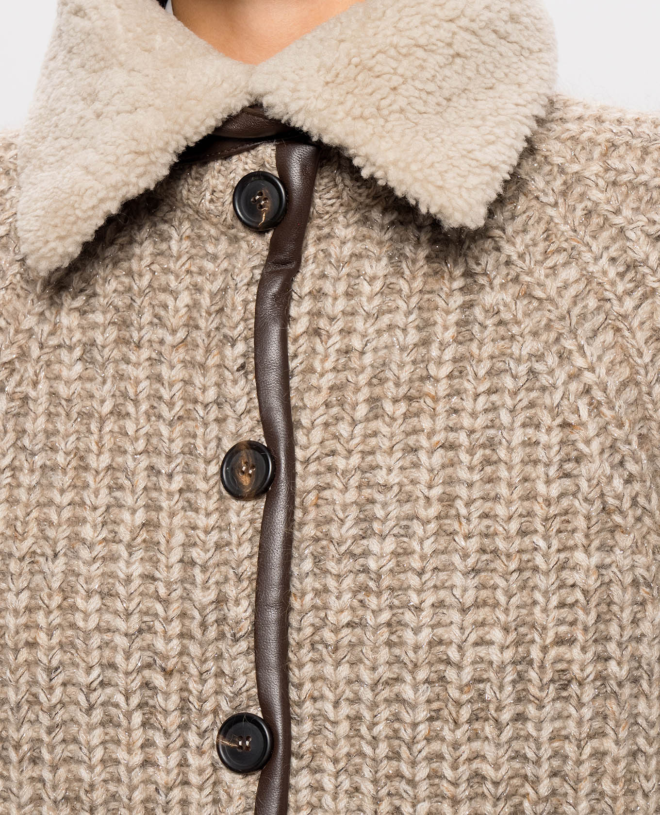 Beige cashmere cardigan Brunello Cucinelli 5