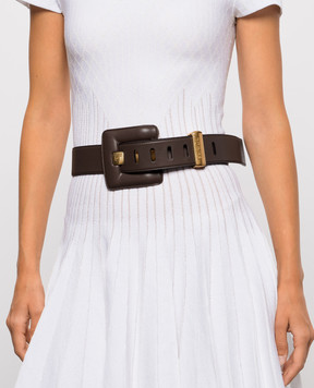Balmain Anthem Brown Leather Belt HN0WJ245LSAX
