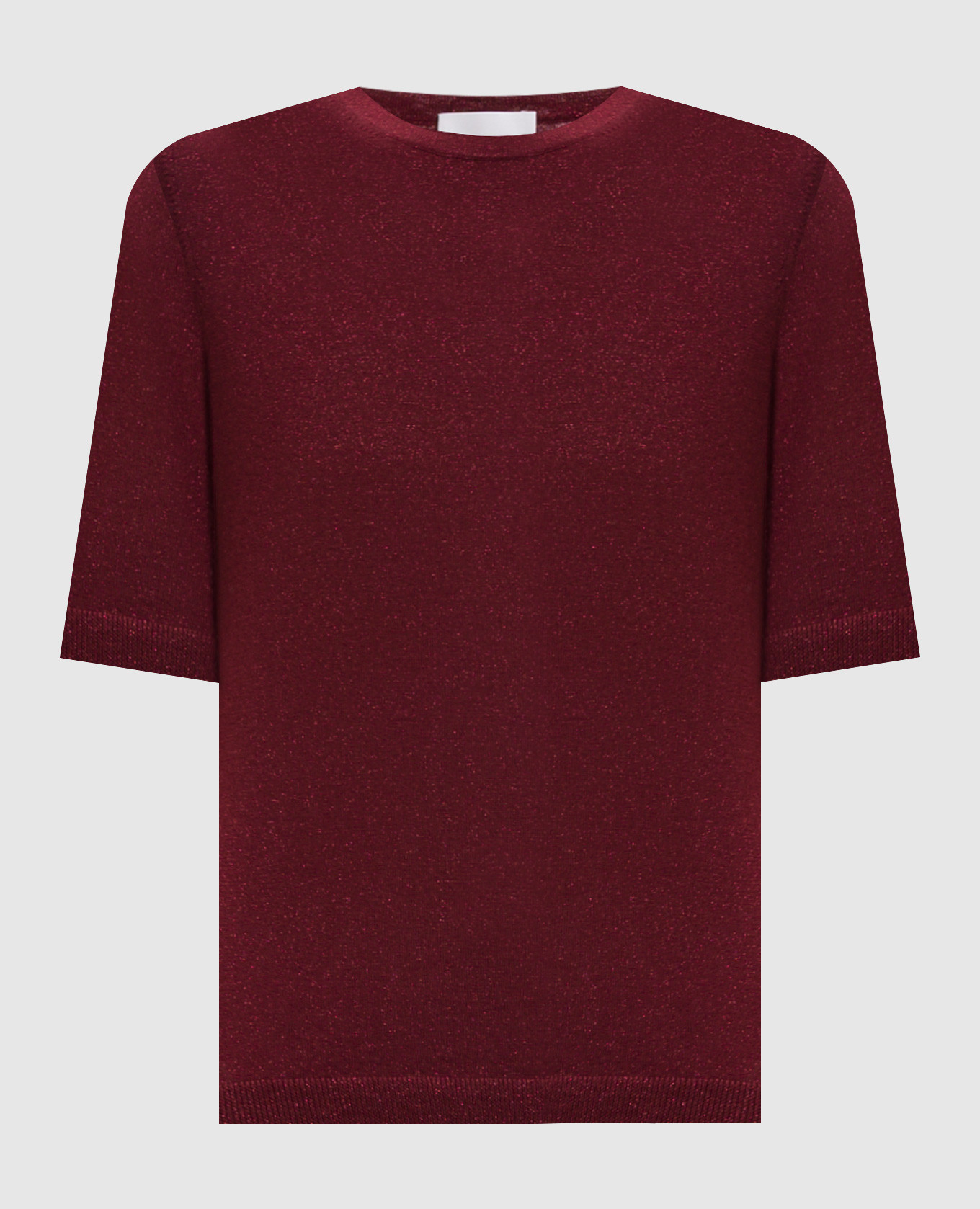Burgundy wool top with lurex
