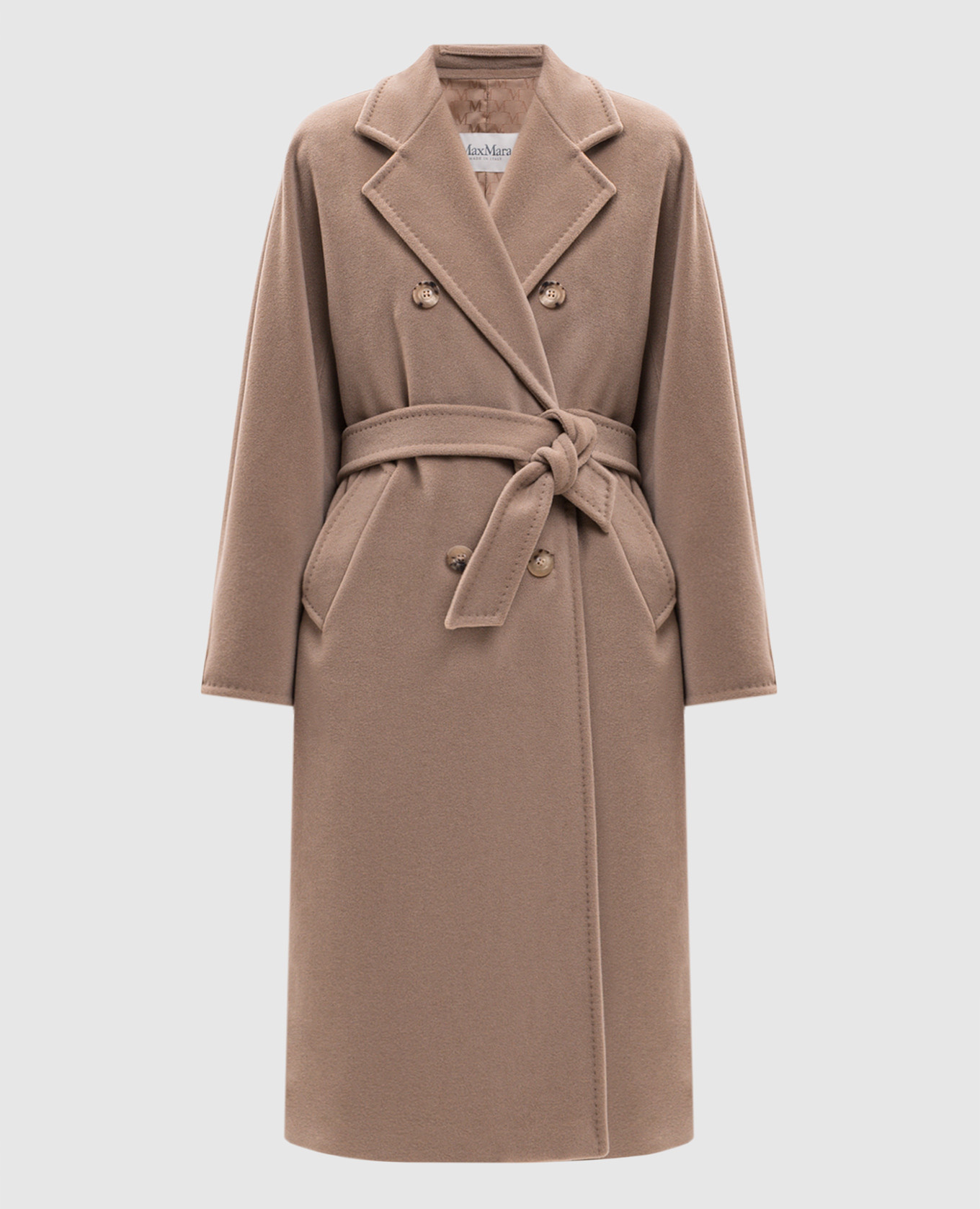 Beige double-breasted coat MADAME made of wool and cashmere
