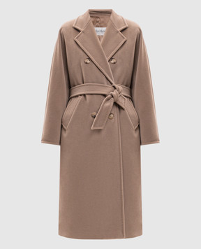 Max Mara Beige double-breasted coat MADAME made of wool and cashmere MADAME