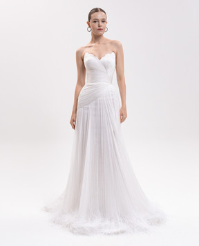 Iris Serban Gisselle ivory dress with a harvester effect VIOLLETE