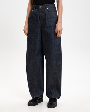 Givenchy Blue banana jeans with logo patch BW51AE516P