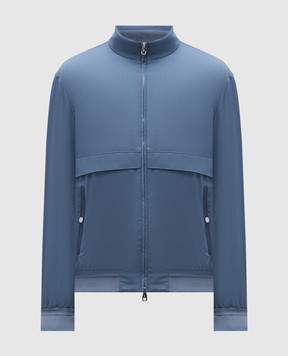 Brett Johnson Blue wool jacket with emblem SS26O86LP597OCE