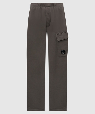 Khaki sweatpants with logo patch
