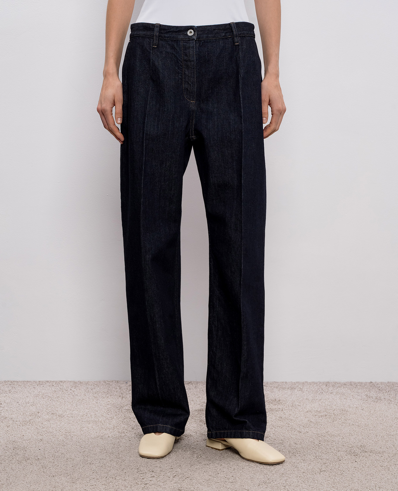 Blue jeans with logo patch Jil Sander 3