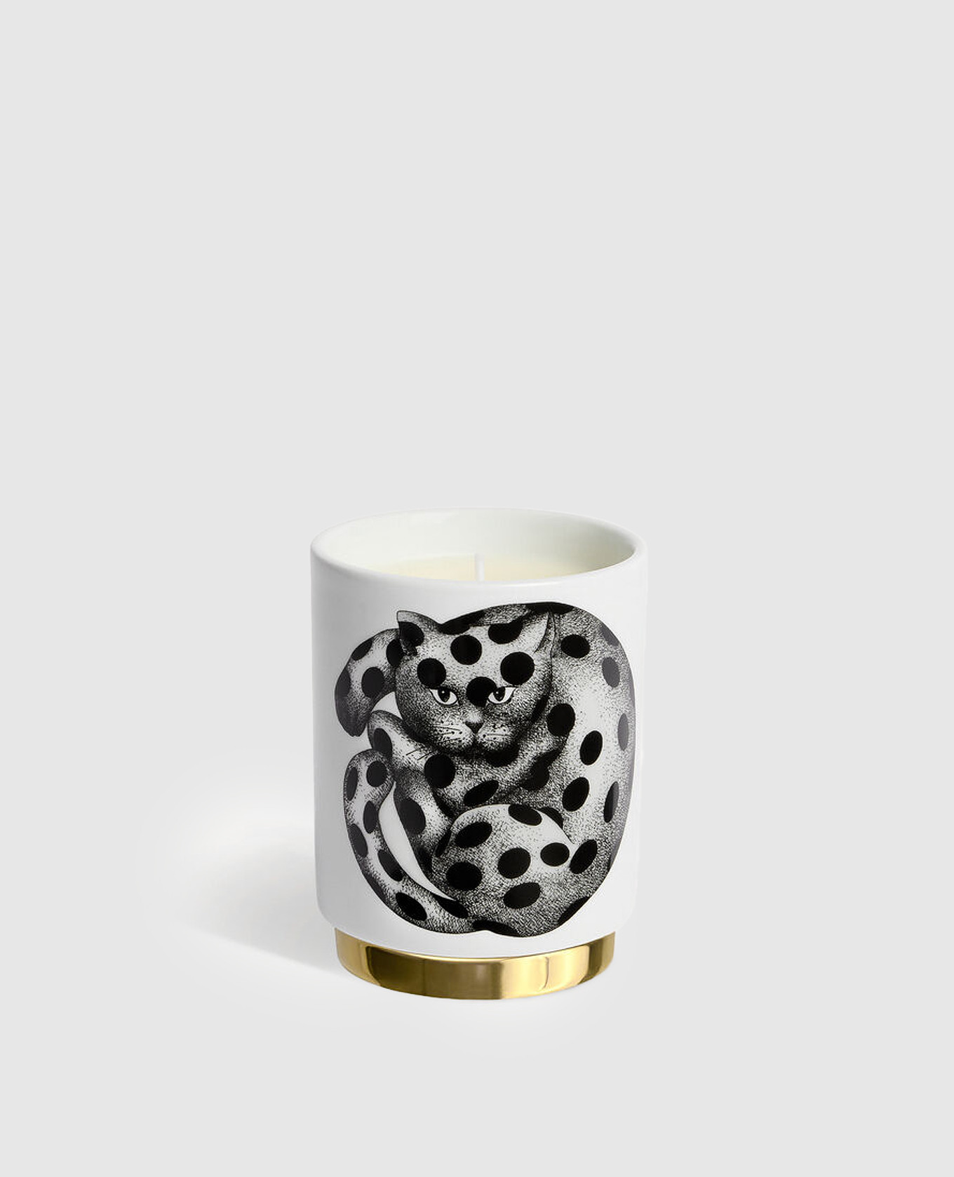 

Scented candle - High Fidelity in a porcelain candlestick Fornasetti, White