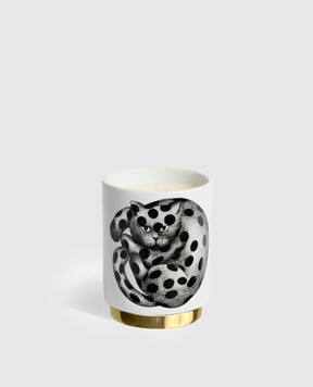 Fornasetti Scented candle - High Fidelity in a porcelain candlestick FPXS2894