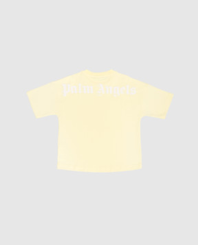 Palm Angels Children's yellow T-shirt with logo print PGAA001S26JER001