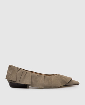 JW Anderson Khaki suede ballet flats BL0037LA0386