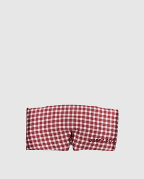 Dore & Rose Burgundy silk check sleep mask DEEPSLEEPMASK