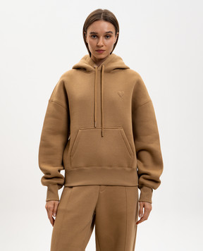Ami Paris Brown insulated hoodie USW756749
