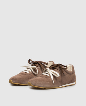 Stuart Weitzman Bond brown suede sneakers SO557