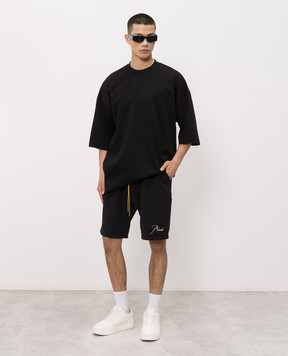 Rhude Black shorts with logo embroidery RHSS26SH03012