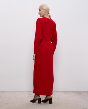 Valentino Red silk midi dress 8B0VAK571MM