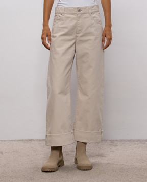 Brunello Cucinelli Beige jeans with lapels MD013P4114