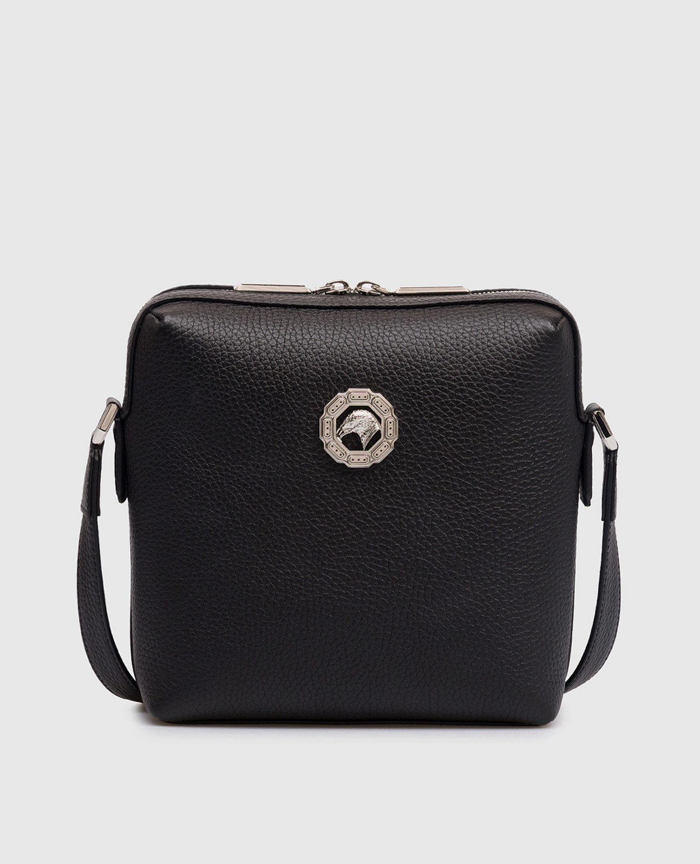 

Black leather bag with emblem Stefano Ricci