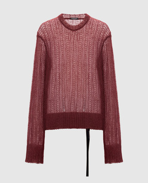 Ann Demeulemeester Burgundy wool and silk sweater B0014325KN069