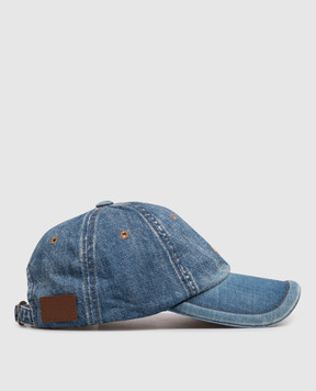 Juun.j Blue denim cap with logo embroidery JC638BP6DP